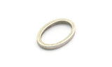 Silver Oval Charm, 12 Antique Silver Plated Brass Oval Connectors (13x19x2mm) BS 1738