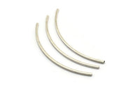 Silver Square Tube, 12 Antique Silver Plated Brass Square Tubes (77x2x2mm) BS 2210