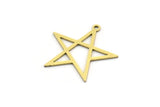 Brass Star Charm, 12 Raw Brass Star Charms With 1 Loop, Charm Pendants, Findings (21x21x0.60mm) SMP0708