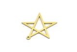 Brass Star Charm, 12 Raw Brass Star Charms With 1 Loop, Charm Pendants, Findings (21x21x0.60mm) SMP0708