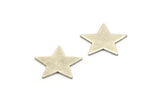Silver Star Blank, 8 Antique Silver Plated Brass Tiny Star Blanks, Stamping Tags without Holes (22x1mm) BS 1859