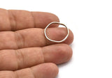 Silver Circle Rings, 12 Antique Silver Plated Brass Wavy Circle Rings, Charms (20.5x0.80x1.5mm) BS 2220
