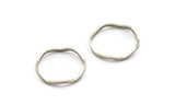 Silver Circle Rings, 12 Antique Silver Plated Brass Wavy Circle Rings, Charms (20.5x0.80x1.5mm) BS 2220