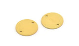 Gold Brass Tags, 2 Gold Plated Brass Tags With Two Holes, Stamping Tags (20x1mm) D0381--n0664