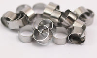 Brass Ear Cuffs - 30 Silver Brass Ear Cuffs With One Hole Round  Findings , Nickel Free (9mm) D0035 D0037