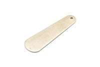 Silver Brass Charm, 2 Antique Silver Plated Brass Geometric Blanks With 1 Loop (45x14x0.80mm) D0178