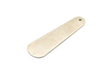 Silver Brass Charm, 2 Antique Silver Plated Brass Geometric Blanks With 1 Loop (45x14x0.80mm) D0178