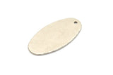 Silver Oval Charm, 4 Antique Silver Plated Brass Oval Charms With 1 Hole, Findings (30x15x0.80mm) D0580