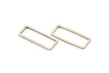 Silver Rectangle Ring, 12 Antique Silver Plated Brass Open Rectangle Connectors (9x24x1mm) D0193