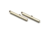 Silver Slide On End, 12 Antique Silver Plated Brass Slide On End Clasps for Seed Beads, Findings, Bracelets (35x4mm) BS 2076