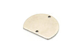 Semi Circle Charm, 8 Antique Silver Plated Brass Semi Circle Charms With 2 Holes (18.5x14.5x0.80mm) BS 2180