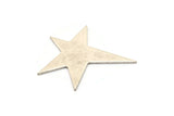 Silver Star Blank, 4 Antique Silver Plated Brass Long Star Blank, Brass Findings (41x35x1mm) BS 2179