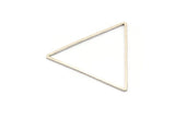 Silver Triangle Charm, 10 Antique Silver Plated Brass Open Triangle Ring Charms (38x1mm) D0544