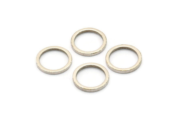 12mm Circle Connectors, 24 Antique Silver Plated Brass Circle Connectors (12x1.2mm) N0442