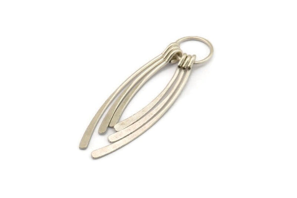 Silver Fringed Earring, Antique Silver Plated Brass Fringed Trim Earring With 1 Loop, Pendants, Findings (55x12mm) E299 H1677