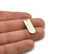 D Shape Blank, 6 Antique Silver Plated Brass D Shape Blanks With 1 Hole, Charms, Pendants (26x10x1mm) D0590