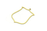 Brass Shield Charm, 2 Raw Brass Shield Charms With 1 Loop, Geometric Findings (33x25x0.80mm) SMP0755