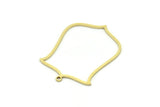 Brass Shield Charm, 2 Raw Brass Shield Charms With 1 Loop, Geometric Findings (33x25x0.80mm) SMP0755