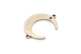 Silver Moon Charm, 12 Antique Silver Plated Brass Crescent Moon Charms With 1 Hole And 2 Loops, Findings (22x16.5x4.5x1mm) BS 2090