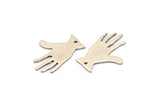 Silver Hand Charm, 8 Antique Silver Plated Brass Hand Charms With 1 Hole, Findings (25x17x0.80mm) D0612