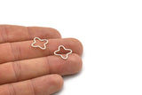 Silver Geometric Connector, 24 Antique Silver Plated Brass Windrose Findings (12x0.80mm) BS 2020