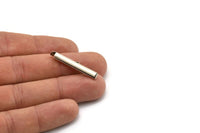 Silver Slide On End, 10 Antique Silver Plated Brass Slide On End Clasps for Seed Beads, Findings, Bracelets (30x4mm) BS 2121