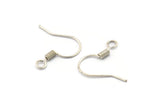 Silver Ear Wires, Earring Hooks, 50 Antique Silver Plated Brass Earring Setting, Findings, Crafts (16x0.7mm) BS 1776