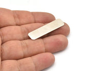 Huge Silver Rectangle, 6 Antique Silver Plated Brass Huge Rectangle Stamping Blanks (40x10x0.80mm)   D0255