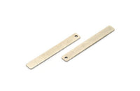 Tiny Rectangle Bar, 10 Antique Silver Plated Brass Rectangle Stamping Blanks with 1 Hole, Necklace Finding (40x5x0.80mm) U032