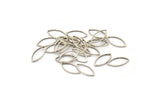 Silver Marquise Ring, 50 Antique Silver Plated Brass Marquise Ring, Connector, Charms (6x12x0.5mm) D0039 H0908