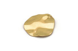Gold Wavy Disc, 4 Gold Plated Brass Wavy Discs With 1 Hole, Findings (22mm) D0573