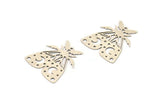 Silver Butterfly Charm, 4 Antique Silver Plated Brass Butterfly Charms With 1 Loop, Earring Findings (28x26x0.60mm) A5338