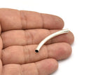 Hammered Noodle Bead, 8 Antique Silver Plated Brass Hammered Curved Tubes (4x45mm) BS 2212