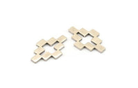 Gümüş Bulmaca Boşluğu, 2 Antik Gümüş Kaplama Pirinç Kolye Bağlantı Parçası, Küpeler, Bulgular (35x22x2mm) D981