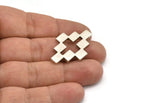 Gümüş Bulmaca Boşluğu, 2 Antik Gümüş Kaplama Pirinç Kolye Bağlantı Parçası, Küpeler, Bulgular (35x22x2mm) D981