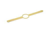 Brass Bracelet Blank, 2 Raw Brass Flat Bracelet With 2 Holes, Bracelet Findings (148x9x0.80mm) SMP0842