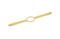 Brass Bracelet Blank, 2 Raw Brass Flat Bracelet With 2 Holes, Bracelet Findings (148x9x0.80mm) SMP0842