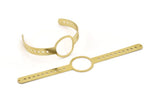 Brass Bracelet Blank, 2 Raw Brass Flat Bracelet With 2 Holes, Bracelet Findings (148x9x0.80mm) SMP0842