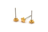 Star Earring Stud, 6 Stainless Steel Earring Posts With Gold Plated Brass Star Earring Stud, Ear Studs (5x14.5mm) E332