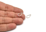 Silver Drop Connector, 24 Antique Silver Plated Brass Drop Connectors (14x8x0.8mm) BS 1843