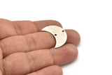 Silver Crescent Moon, 4 Antique Silver Plated Brass Moons With 2 Holes (25x11x0.80mm) D0010