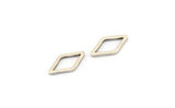 Silver Diamond Charm, 50 Antique Silver Plated Brass Open Diamond Ring Charms (7.5x14x1mm) D0030