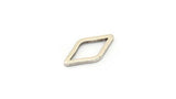 Silver Diamond Charm, 50 Antique Silver Plated Brass Open Diamond Ring Charms (7.5x14x1mm) D0030