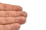 Silver Triangle Connector, 50 Antique Silver Plated Brass Triangles Rings (11x11x11mm) Bs-1164