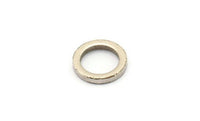 10mm Circle Connectors - 12 Antique Silver Plated Brass Circle Connectors (10x1.5mm) N0438