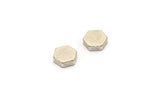 Silver Hexagon Blank, 12 Antique Silver Plated Brass Hexagon Stamping Blanks, Stamping Tags (6x2mm) D0125