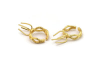 Claw Ring Blank, Gold Plated Brass Claw Ring Setting With 4 Claws For Natural Stones N0134