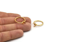 Claw Ring Setting, 2 Gold Plated Brass 5mm Ring Settings With 3 Claws, Ring Blanks N0101-17