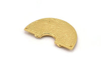 Semi Circle Pendant, Gold Plated Brass Semi Circle Charm With 2 Holes, Findings (32x19mm) N0121