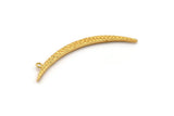 Gold Moon Charm, Gold Plated Textured Brass Crescent Moon Charm With 1 Loop, Findings (62x4.5x2.7mm) N0170